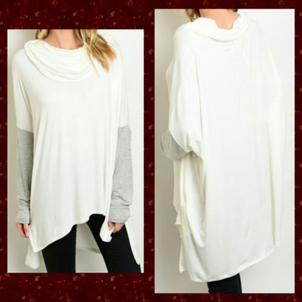 ***CLOSET CLOSING*** White Poncho Sweater Thin